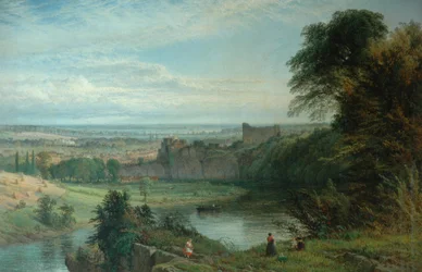 Landschaft mit Schloss und Fluss und Chepstow Castle, 1862